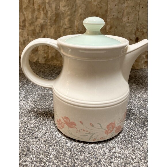 Biltons Coloroll Porcelain Teapot Set England Peach Flowers Sugar Bowl Milk Cup - Picture 8 of 8